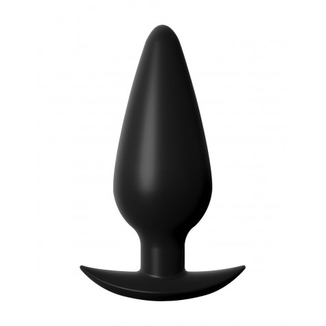 Черная коническая анальная пробка Small Weighted Silicone Plug - 10,4 см.