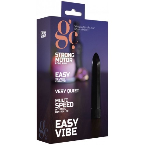 Чёрный вибратор GC Easy Vibe - 13,2 см.